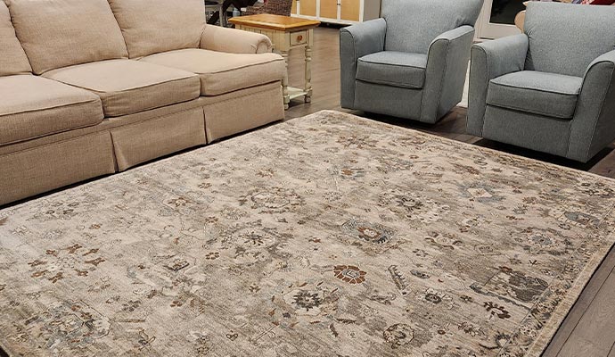 Viscose area rug placed in the room